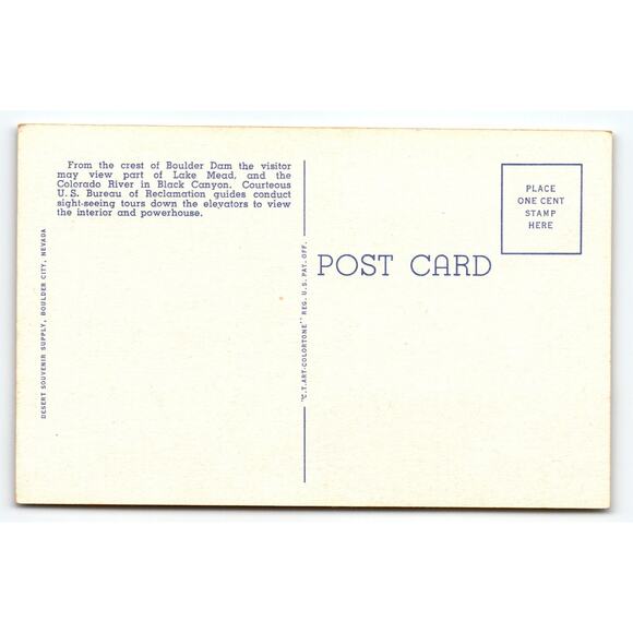 Vintage Linen Postcard Transcontinental Highway Across Boulder Dam Nevada - Picture 2 of 2